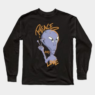 I Have Brought Peace And Love Alien Illustration Long Sleeve T-Shirt